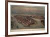 Birds-Eye View of Manhattan, New York-null-Framed Premium Giclee Print