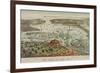 Birds-Eye View of Manhattan, New York-null-Framed Premium Giclee Print