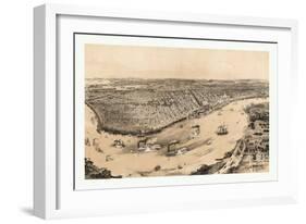 Birds' Eye View of New Orleans Drawn from Nature on Stone, Circa 1851, USA, America-John Bachmann-Framed Giclee Print