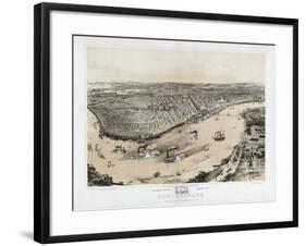 Birds' Eye View of New Orleans-null-Framed Giclee Print