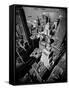Birds Eye View of New York City Looking Southeast Downtown Towards Battery Park-Andreas Feininger-Framed Stretched Canvas