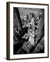 Birds Eye View of New York City Looking Southeast Downtown Towards Battery Park-Andreas Feininger-Framed Photographic Print