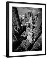 Birds Eye View of New York City Looking Southeast Downtown Towards Battery Park-Andreas Feininger-Framed Photographic Print