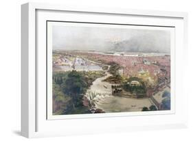 Birds Eye View of Philadelphia and Centennial Grounds, Circa 1875, USA, America-John Bachmann-Framed Giclee Print