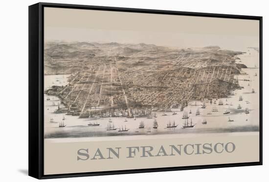 Birds Eye View of San Francisco-Robinson & Snow-Framed Stretched Canvas