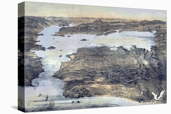 Birds-Eye View of San Francisco-George H. Goddard-Stretched Canvas