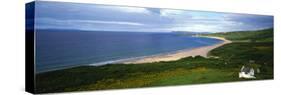 Birds-Eye View of Sea, White Stone Cottage, Northern Ireland-null-Stretched Canvas