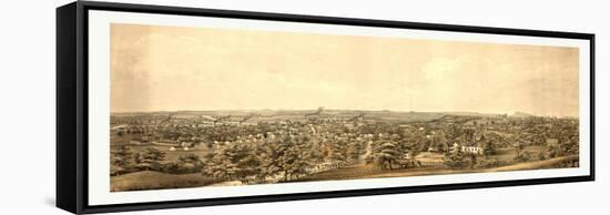 Birds Eye View of Springfield, Mass., Circa 1850, USA, America-null-Framed Stretched Canvas