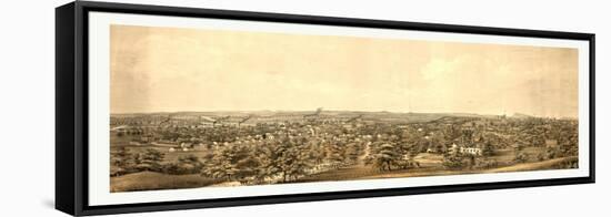 Birds Eye View of Springfield, Mass., Circa 1850, USA, America-null-Framed Stretched Canvas