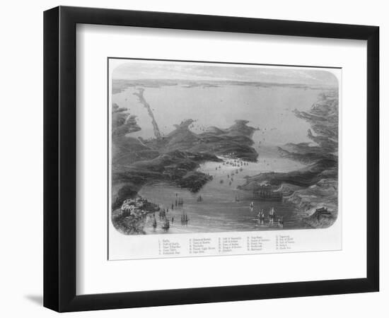 Birds-Eye View of the Straits of Kertch & Sea of Azoff, c1870-null-Framed Premium Giclee Print