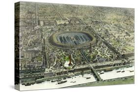 Birds Eye View Of The Universal Exposition In Paris 1867-Vintage Lavoie-Stretched Canvas