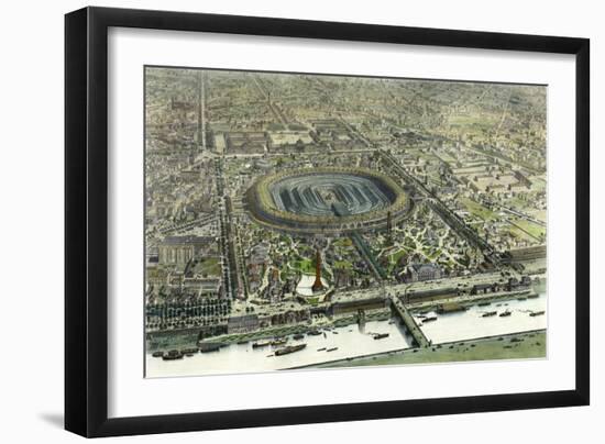 Birds Eye View Of The Universal Exposition In Paris 1867-Vintage Lavoie-Framed Giclee Print