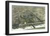 Birds Eye View Of The Universal Exposition In Paris 1867-Vintage Lavoie-Framed Giclee Print
