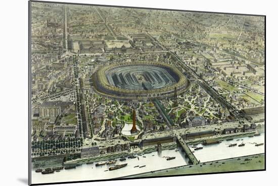 Birds Eye View Of The Universal Exposition In Paris 1867-Vintage Lavoie-Mounted Giclee Print