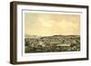Birds Eye View Showing Ludlow, Vermont, 1859 from South Hill, USA, America-null-Framed Giclee Print