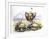 Birds: Falconiformes, Eurasian Griffon Vulture, (Gyps Fulvus) Feeding on Dead Animal-null-Framed Giclee Print