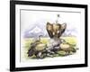 Birds: Falconiformes, Eurasian Griffon Vulture, (Gyps Fulvus) Feeding on Dead Animal-null-Framed Giclee Print