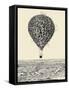 Birds Flock in Balloon Formation Flying over the Sea-RYGER-Framed Stretched Canvas