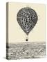 Birds Flock in Balloon Formation Flying over the Sea-RYGER-Stretched Canvas