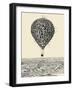 Birds Flock in Balloon Formation Flying over the Sea-RYGER-Framed Art Print