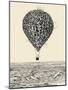 Birds Flock in Balloon Formation Flying over the Sea-RYGER-Mounted Art Print