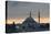 Birds Fly by a Mosque at Sunset-Alex Saberi-Stretched Canvas