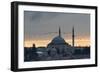 Birds Fly by a Mosque at Sunset-Alex Saberi-Framed Premium Photographic Print