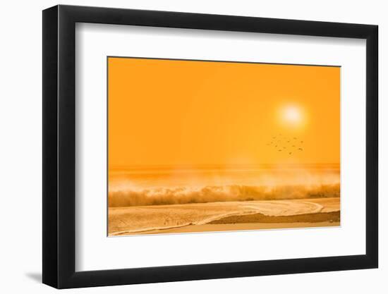 Birds flying over sea-Marco Carmassi-Framed Photographic Print