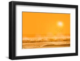 Birds flying over sea-Marco Carmassi-Framed Photographic Print