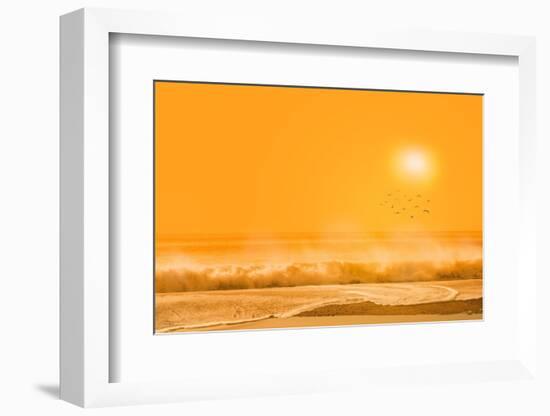 Birds flying over sea-Marco Carmassi-Framed Photographic Print