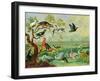 Birds from the Four Continents in a Landscape with a View of Peking in the Background (Oil on Coppe-Ferdinand van Kessel-Framed Giclee Print