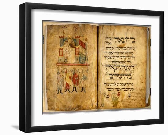 Birds' Head Haggadah, C.1300-German School-Framed Giclee Print