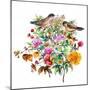 Birds in a Floral Bush-Lauren Wan-Mounted Giclee Print