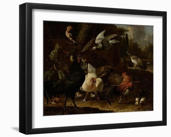 Birds in a Park-Melchior d'Hondecoeter-Framed Art Print