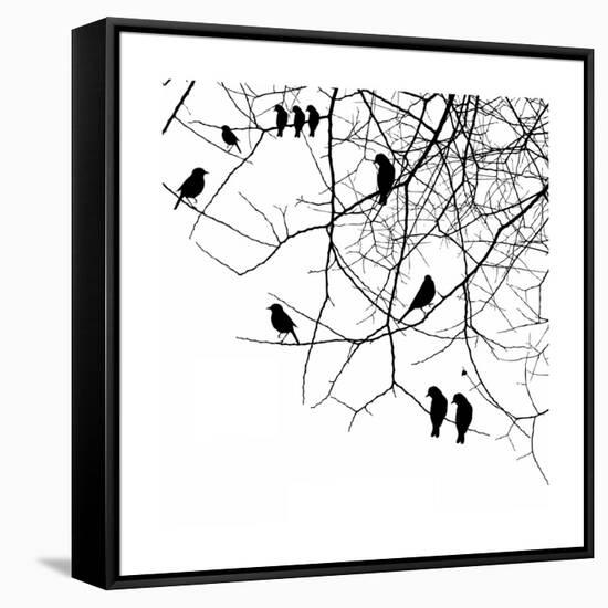 Birds in a Tree-null-Framed Stretched Canvas