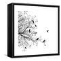 Birds in a Tree-null-Framed Stretched Canvas