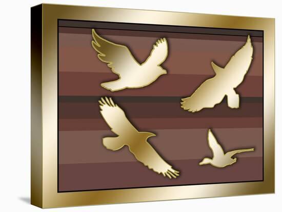 Birds In Flight-Art Deco Designs-Stretched Canvas