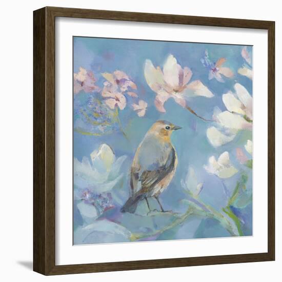 Birds in Magnolia - Detail I-Sarah Simpson-Framed Giclee Print