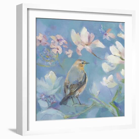 Birds in Magnolia - Detail I-Sarah Simpson-Framed Giclee Print