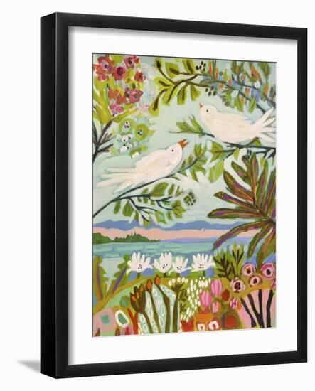 Birds in the Garden I-null-Framed Art Print