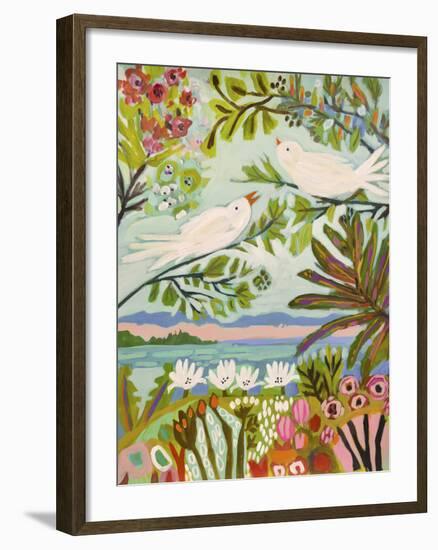 Birds in the Garden I-null-Framed Art Print