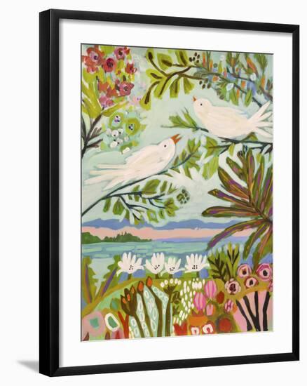 Birds in the Garden I-null-Framed Art Print