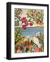 Birds in the Garden II-null-Framed Art Print