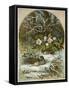 Birds in Winter-English School-Framed Stretched Canvas