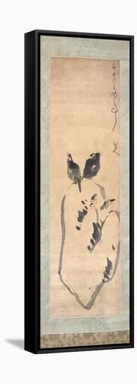 Birds on a Lake Rock, 1690-Zhu Da-Framed Stretched Canvas