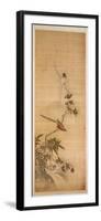 Birds on a Plum Blossom-Yanagisawa Kien-Framed Art Print