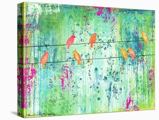 Birds on a Wire-Jennifer McCully-Stretched Canvas
