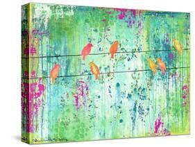 Birds on a Wire-Jennifer McCully-Stretched Canvas