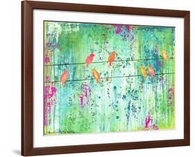 Birds on a Wire-Jennifer McCully-Framed Giclee Print