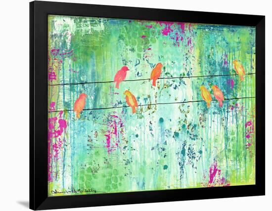 Birds on a Wire-Jennifer McCully-Framed Giclee Print